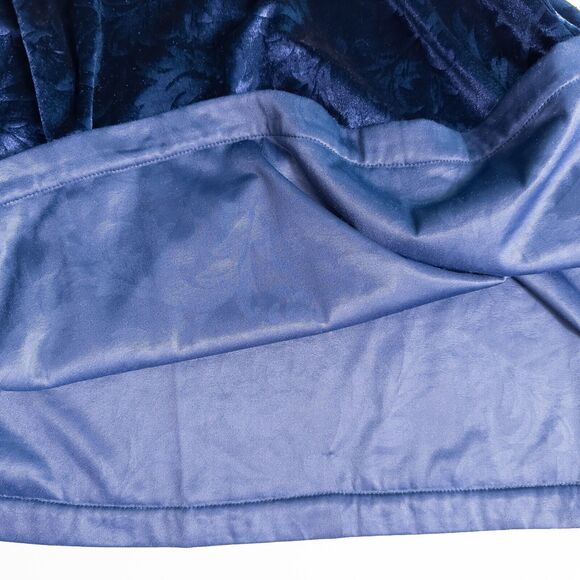 Avon Embossed Velvet 3/4 Sleeve Tunic Top Womens Large Blue Elegant Whimsigoth - Picture 12 of 14